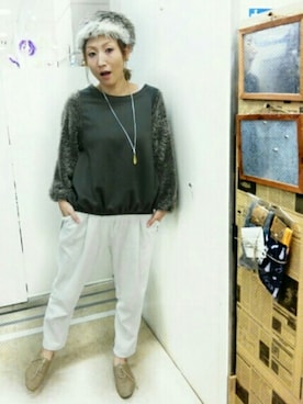 「Rccat（アールシーキャット）のアイテム（シューズ）」を使った、紅い実穂波店 Rccatさん（レディース・158cm）の冬コーディネート