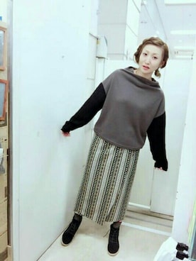 「Rccat（アールシーキャット）のアイテム（シューズ）」を使った、紅い実穂波店 Rccatさん（レディース・158cm）の冬コーディネート