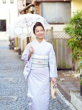 「アイテム（水着/着物・浴衣）」を使った、吉村美樹さん（レディース・164cm）の春コーディネート