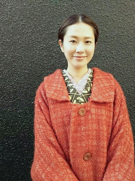 「きもの」｜「アイテム（ジャケット/アウター）」を使った、吉村美樹さん（レディース・164cm）の冬コーディネート