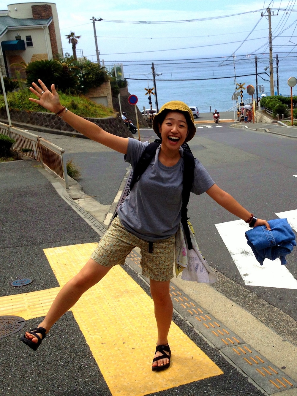 「鎌倉、chaco、GRAMICCI、ビーチスタイル」｜「GramicciのGramicci（その他パンツ、その他）」を使った、YUHIさん（レディース・152cm）の夏コーディネートの1枚目の写真