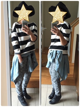 「ツバ広ハット」｜「アイテム（ブーティ）」を使った、キウイ🥝さん（レディース・156cm）の春コーディネート