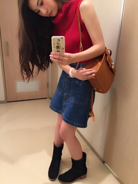 「SNIDEL（スナイデル）のアイテム（バックパック/リュック）」を使った、繭さん（レディース・160cm）の秋コーディネート