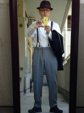 「Yohji Yamamoto（ヨウジヤマモト）のアイテム（ブルゾン）」を使った、JUNさん（メンズ・171cm）の秋コーディネート