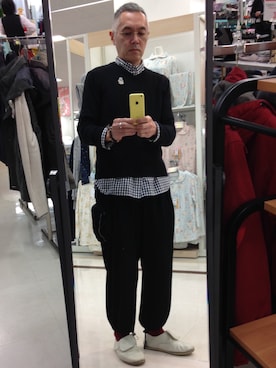 「Yohji Yamamoto（ヨウジヤマモト）のアイテム（ドレスシューズ）」を使った、JUNさん（メンズ・171cm）の冬コーディネート