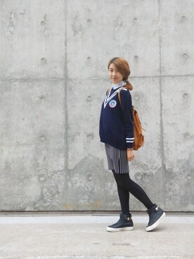 「Dustyのアイテム」を使った、cococさん（レディース・168cm）の春コーディネート