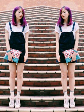 「flower」｜「アイテム（オールインワン・サロペット）」を使った、cococさん（レディース・168cm）の夏コーディネート
