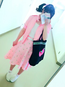 「Nile PERCH（ナイルパーチ）のアイテム（バッグ）」を使った、もんろーさん（レディース・152cm）の春コーディネート