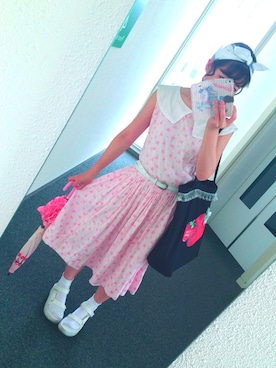 「Nile PERCH（ナイルパーチ）のアイテム（バッグ）」を使った、もんろーさん（レディース・152cm）の夏コーディネート