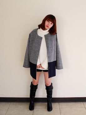 「STARMIMI（スターミミ）のアイテム（ジャケット/アウター）」を使った、Zoeyさん（レディース・159cm）の冬コーディネート