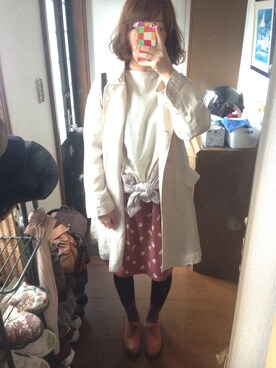 「Samansa Mos2（サマンサ モスモス）のアイテム（トレンチコート）」を使った、sahoさん（レディース・157cm）の春コーディネート