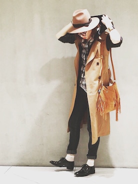 「Adam et Rope A・E・R（アダムエロペ）のアイテム（帽子）」を使った、gさん（レディース・168cm）の秋コーディネート