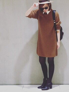 「Adam et Rope A・E・R（アダムエロペ）のアイテム（帽子）」を使った、gさん（レディース・168cm）の秋コーディネート