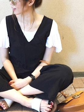 「GLOBAL WORK（グローバルワーク）のアイテム（オールインワン・サロペット）」を使った、gさん（レディース・168cm）の夏コーディネート