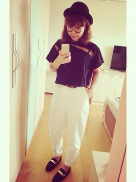 「H&Hのアイテム」を使った、mengmengさん（レディース・159cm）の秋コーディネート