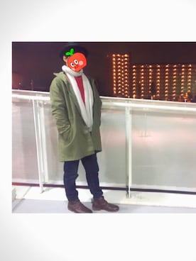 「AKM（エイケイエム）のアイテム（モッズコート）」を使った、Tomo.Mさん（メンズ・168cm）の冬コーディネート