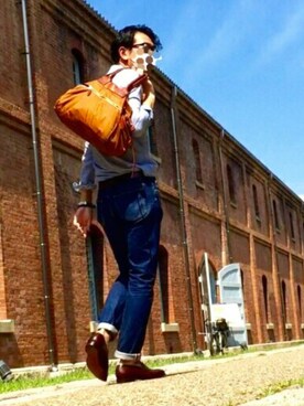 「Felisi（フェリージ）のアイテム」を使った、ミニだタロよしさん（メンズ・179cm）の秋コーディネート