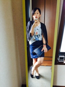 「お買い物」｜「アイテム（ブルゾン）」を使った、A N Nさん（レディース・153cm）の夏コーディネート