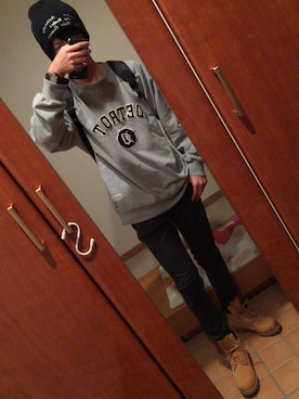 「ADPOSION（アドポーション）のアイテム（帽子）」を使った、YUTOさん（メンズ・178cm）の冬コーディネート