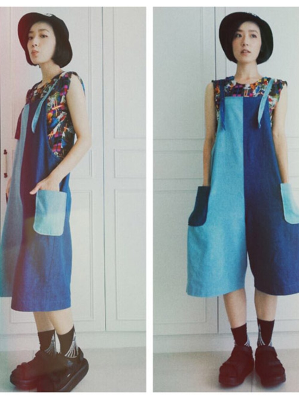 「MasterHands」｜「paishopの吊帶褲（サロペット/オーバーオール、ブルー系）」を使った、masterhandsさん（レディース・160cm）の春コーディネートの1枚目の写真