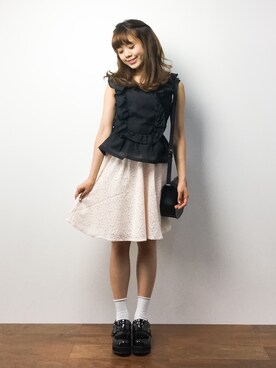 「Honey Salon（ハニーサロン）のアイテム（シャツ/ブラウス）」を使った、ARISAさん（レディース・155cm）の夏コーディネート
