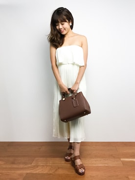 「アイテム（つなぎ/オールインワン、ベージュ系）」を使った、ARISAさん（レディース・155cm）の夏コーディネート