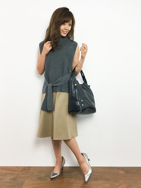 「TOPKAPI（トプカピ）のアイテム（トートバッグ）」を使った、ARISAさん（レディース・155cm）の秋コーディネート