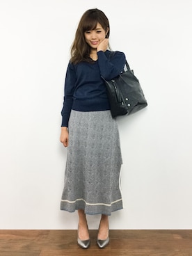 「TOPKAPI（トプカピ）のアイテム（トートバッグ）」を使った、ARISAさん（レディース・155cm）の秋コーディネート