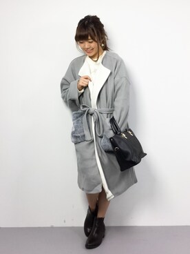 「KOBE LETTUCE（コウベレタス）のアイテム（その他アウター）」を使った、ARISAさん（レディース・155cm）の冬コーディネート