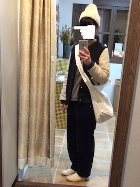 「BEAMS BOY（ビームスボーイ）のWARREN SCOTT×BEAMS BOY / ロールネック セーター（ニット/セーター）」を使った、まみげさん（レディース・158cm）の冬コーディネート