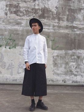 「Yohji Yamamoto（ヨウジヤマモト）のアイテム（チノパンツ）」を使った、__4c1tさん（メンズ・174cm）の秋コーディネート