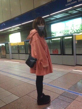 「アイテム（モッズコート、ピンク系）」を使った、Nicole.Wさん（レディース・153cm）の春コーディネート