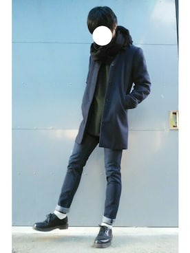 「Dr. Martens（ドクターマーチン）のDr.Martens (ドクターマーチン)/1461 3EYE GIBSON SHOES（その他シューズ）」を使った、Toshさん（メンズ・180cm）の秋コーディネート