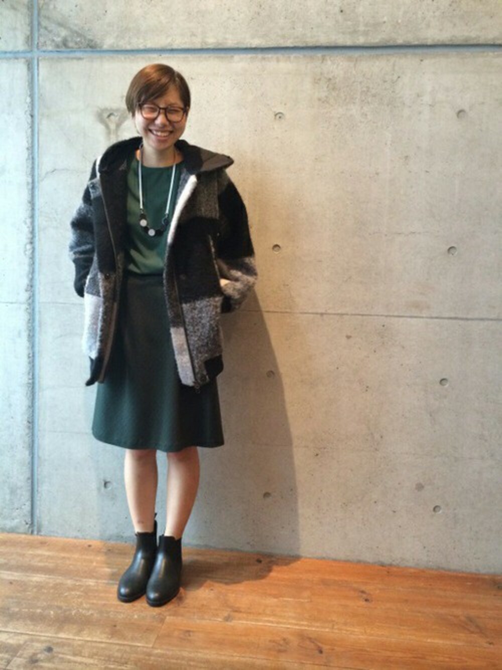 「caphのオセロ　ネックレス（ネックレス、ホワイト系）」を使った、note et silence.さん（レディース・164cm）の冬コーディネートの1枚目の写真