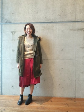「note et silence （ノートエシロンス）のアイテム（モッズコート）」を使った、note et silence.さん（レディース・167cm）の冬コーディネート