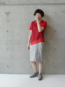 「note et silence （ノートエシロンス）のアイテム（スカート）」を使った、note et silence.さん（レディース・163cm）の春コーディネート