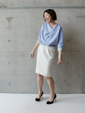 「note et silence （ノートエシロンス）のアイテム（スカート）」を使った、note et silence.さん（レディース・164cm）の春コーディネート
