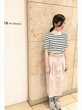 「Ebonyivory（エボニーアイボリー）のアイテム」を使った、note et silence.さん（レディース・161cm）の春コーディネート