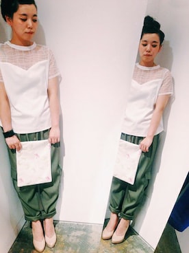 「caph（カーフ）のアイテム（バッグ）」を使った、note et silence.さん（レディース・157cm）の夏コーディネート