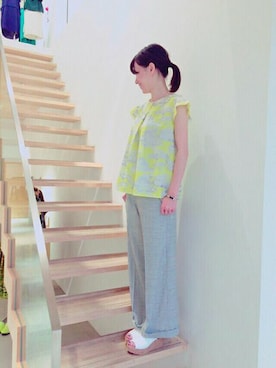 「note et silence （ノートエシロンス）のアイテム（トップス）」を使った、note et silence.さん（レディース・167cm）の夏コーディネート