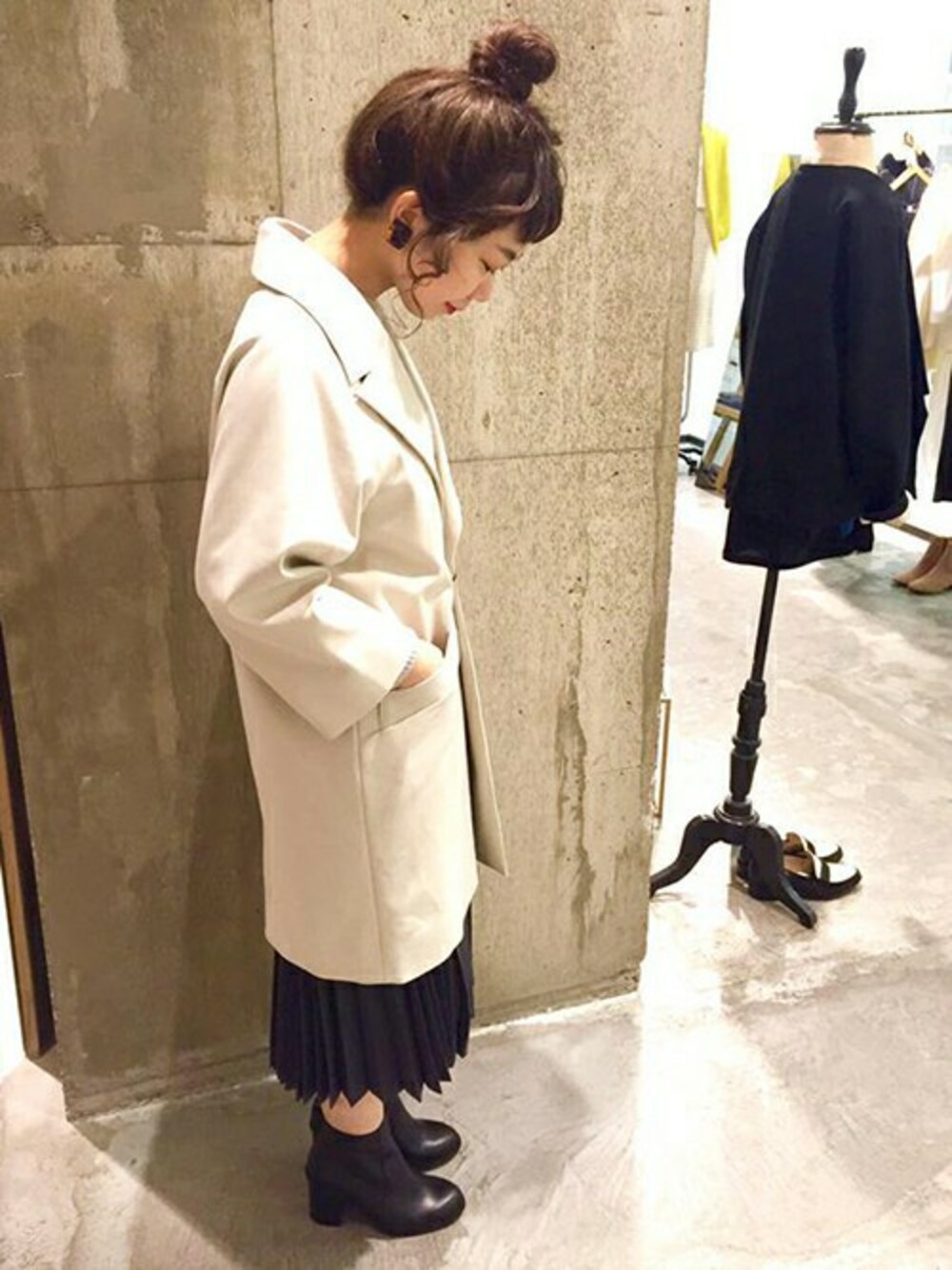 「nitcaのRINARDI　ビックカラーCO（その他アウター、グレー系）」を使った、note et silence.さん（レディース・158cm）の秋コーディネートの1枚目の写真