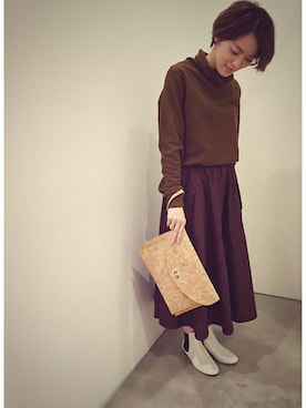 「nitca（ニトカ）のアイテム（トップス）」を使った、note et silence.さん（レディース・154cm）の冬コーディネート