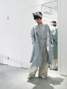 「note et silence （ノートエシロンス）のアイテム（トレンチコート）」を使った、note et silence.さん（レディース・160cm）の春コーディネート