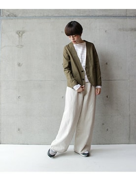 「note et silence （ノートエシロンス）のアイテム（ノーカラージャケット）」を使った、note et silence.さん（レディース・163cm）の春コーディネート