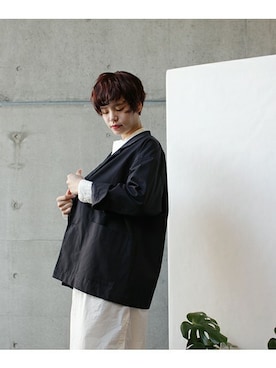 「note et silence （ノートエシロンス）のアイテム（ジャケット/アウター）」を使った、note et silence.さん（レディース・163cm）の春コーディネート