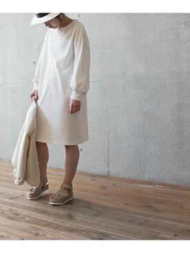 「nitca（ニトカ）のアイテム（ノーカラージャケット）」を使った、note et silence.さん（レディース・159cm）の春コーディネート