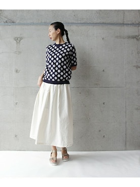 「Ebonyivory（エボニーアイボリー）のアイテム」を使った、note et silence.さん（レディース・166cm）の春コーディネート