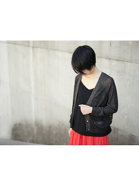 「アイテム（キャミソール、ブラック系）」を使った、note et silence.さん（レディース・161cm）の春コーディネート