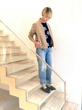 「So 1:1（ソウワンバイワン）のアイテム（ジャケット/アウター）」を使った、note et silence.さん（レディース・160cm）の春コーディネート