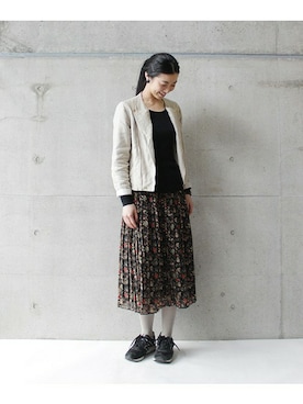 「So 1:1（ソウワンバイワン）のアイテム（ジャケット/アウター）」を使った、note et silence.さん（レディース・168cm）の春コーディネート